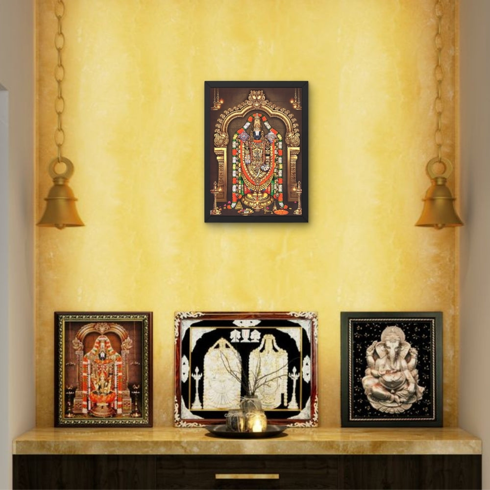 Lord Venkateswara Wall Art – Sri Venkateswara Swamy Tirupati Balaji Hindu God Photo Frame