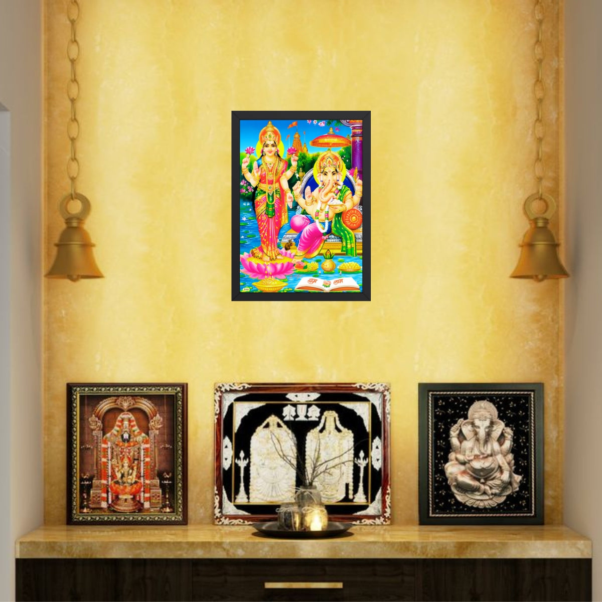 Lord Laxmi Ganapthi wall art-Goddess Laxmi ganapthi god frame