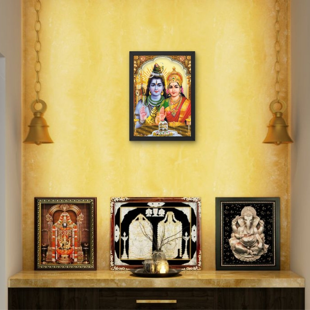 Lord Shiva Parwathi wall art-Goddess parwathi with shiva photo frame