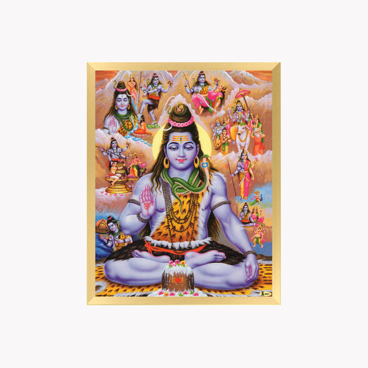 Lord Shiva Wall Art – Mahadev Meditation Hindu God Photo Frame
