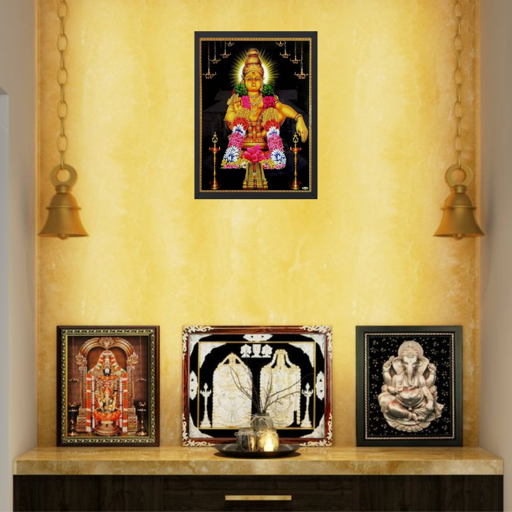 Lord Ayyappa Wall Art – Ayyappa  Hindu God Photo Frame