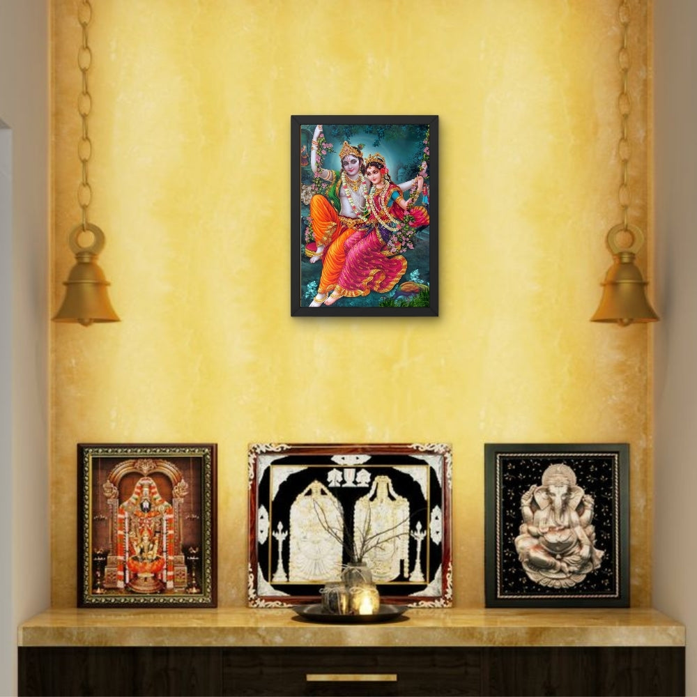Lord Krishna with Radha Wall Art - Krishna with Radha Hindu God Photo Frama