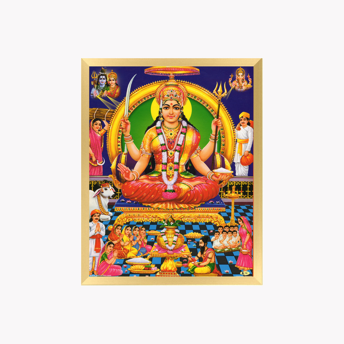 Goddess Santhoshi matha wall art- Maa santhoshi photo frame
