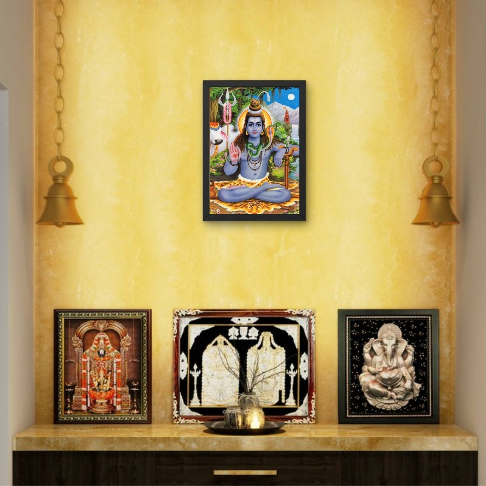Lord shiva with cow wall art- God shiva photo frame