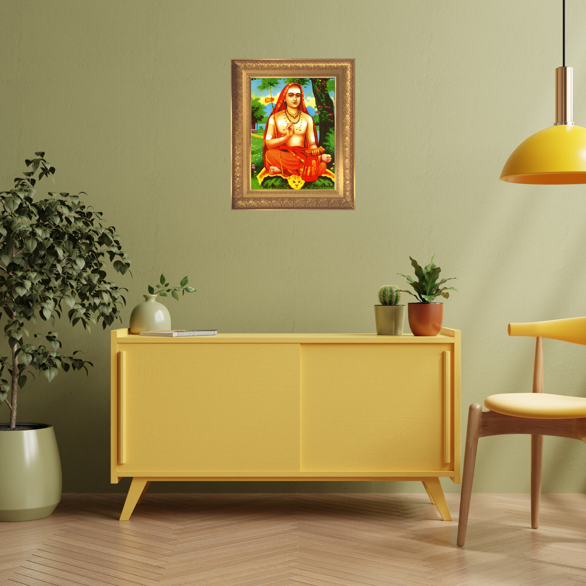 Premium Adi Shankaracharya Wall Art – Jagadguru Adi Shankaracharya Hindu Spiritual Photo Frame