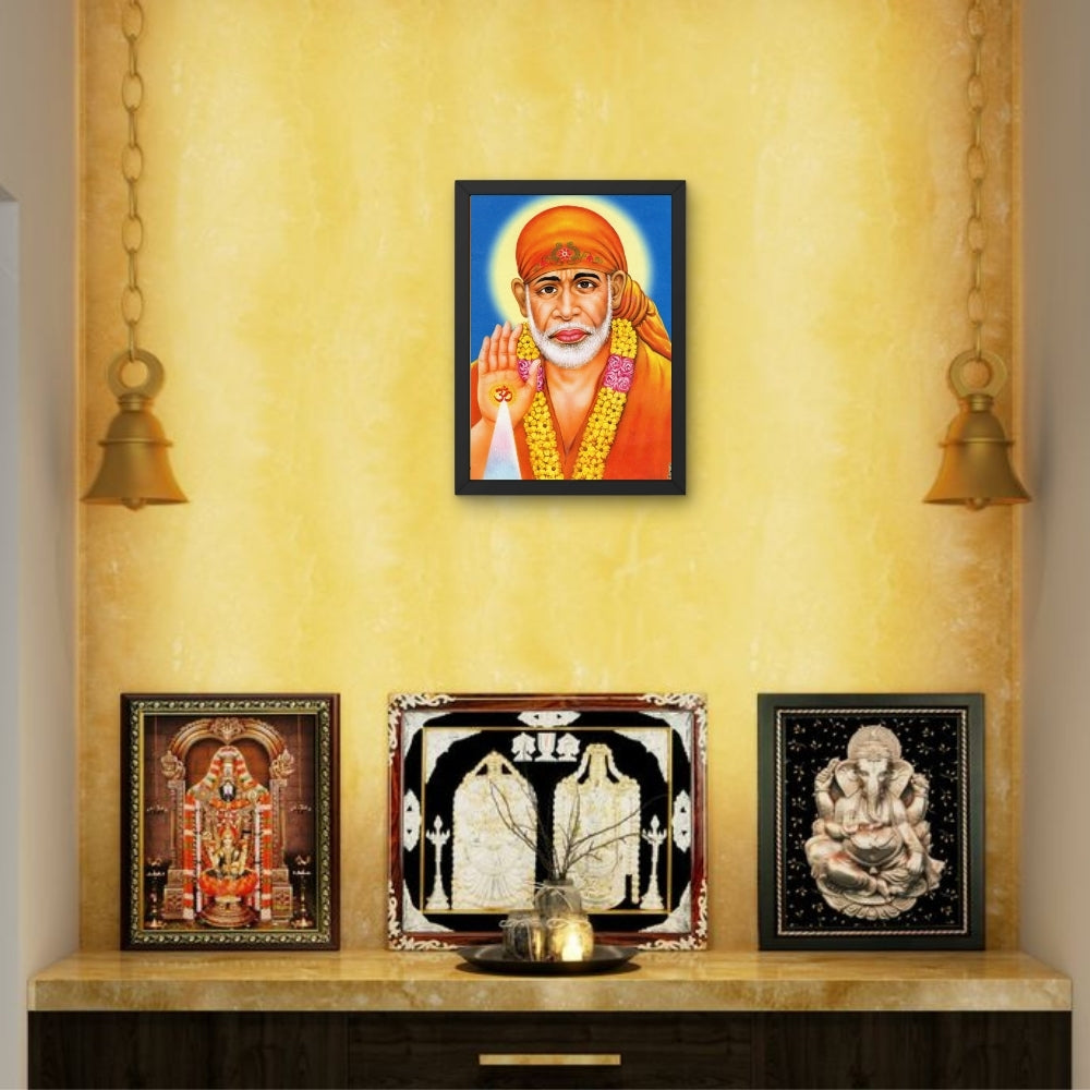 Shirdi Sai Baba Wall Art – Sai Baba Hindu Spiritual God Photo Frame