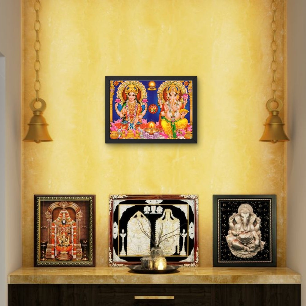 Goddess Laxmi ganpathi wall art- Lord Ganpathi with Maa Laxmi photo frame