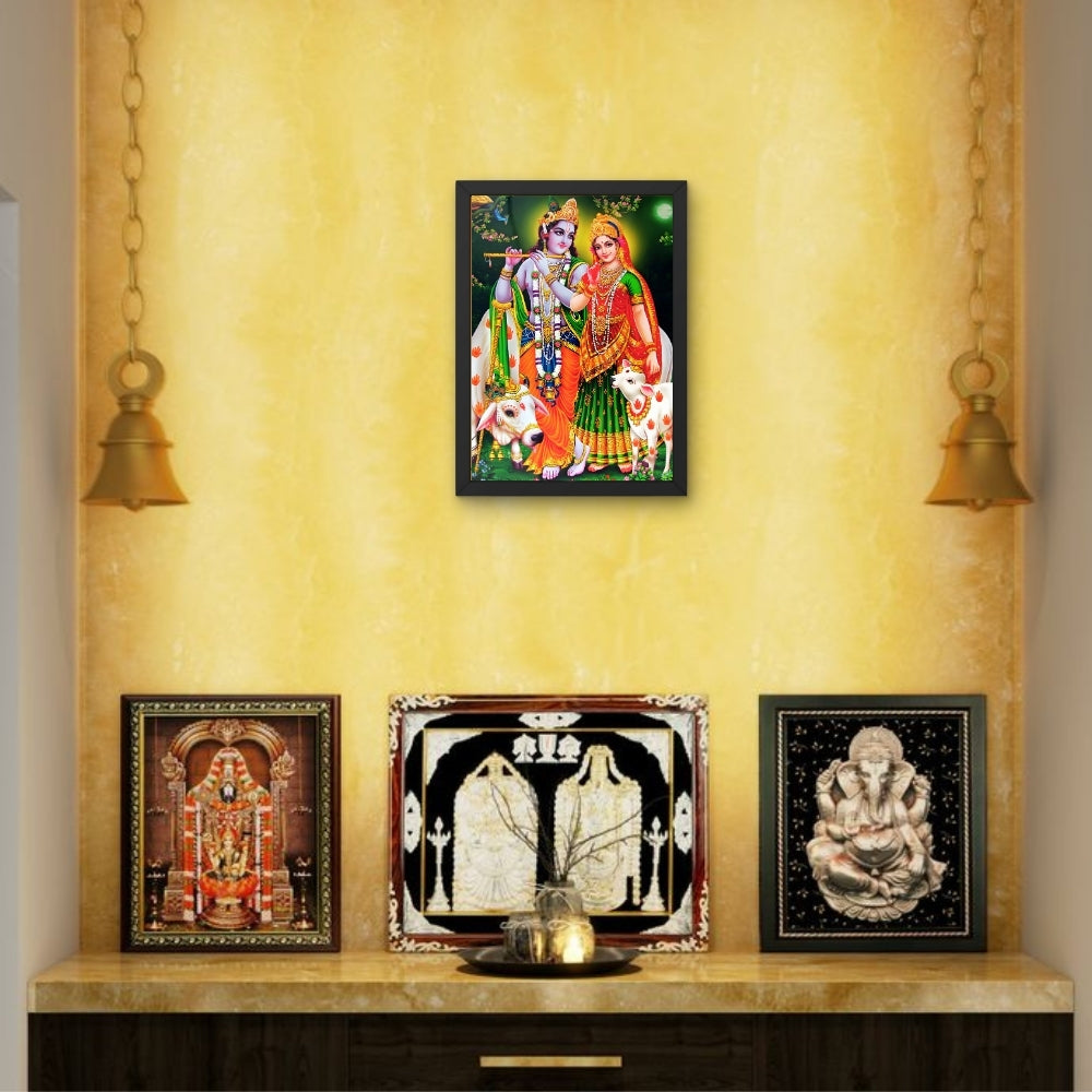 Lord Krishna Radha wall art- Krishna with Radha God frame