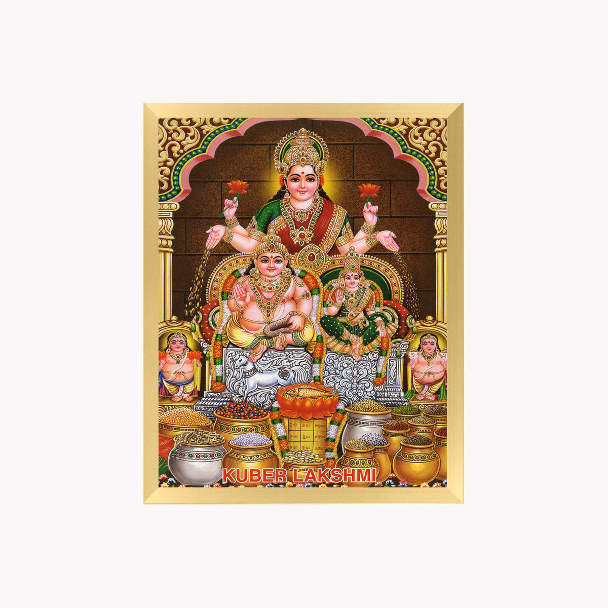 Lord Kubera wall art- God kubera with laxmi photo frame