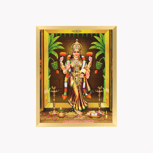 Adrushta Lakshmi Wall Art – Goddess Lakshmi Hindu God Photo Frame