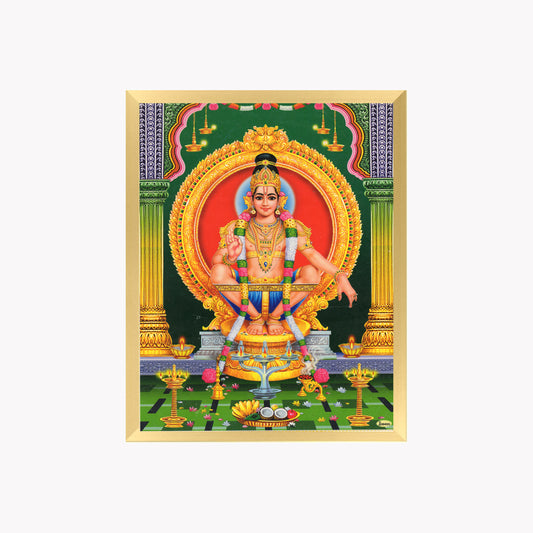 Lord Ayyappa Wall Art – Swamy Ayyappa Hindu God Devotional Photo Frame