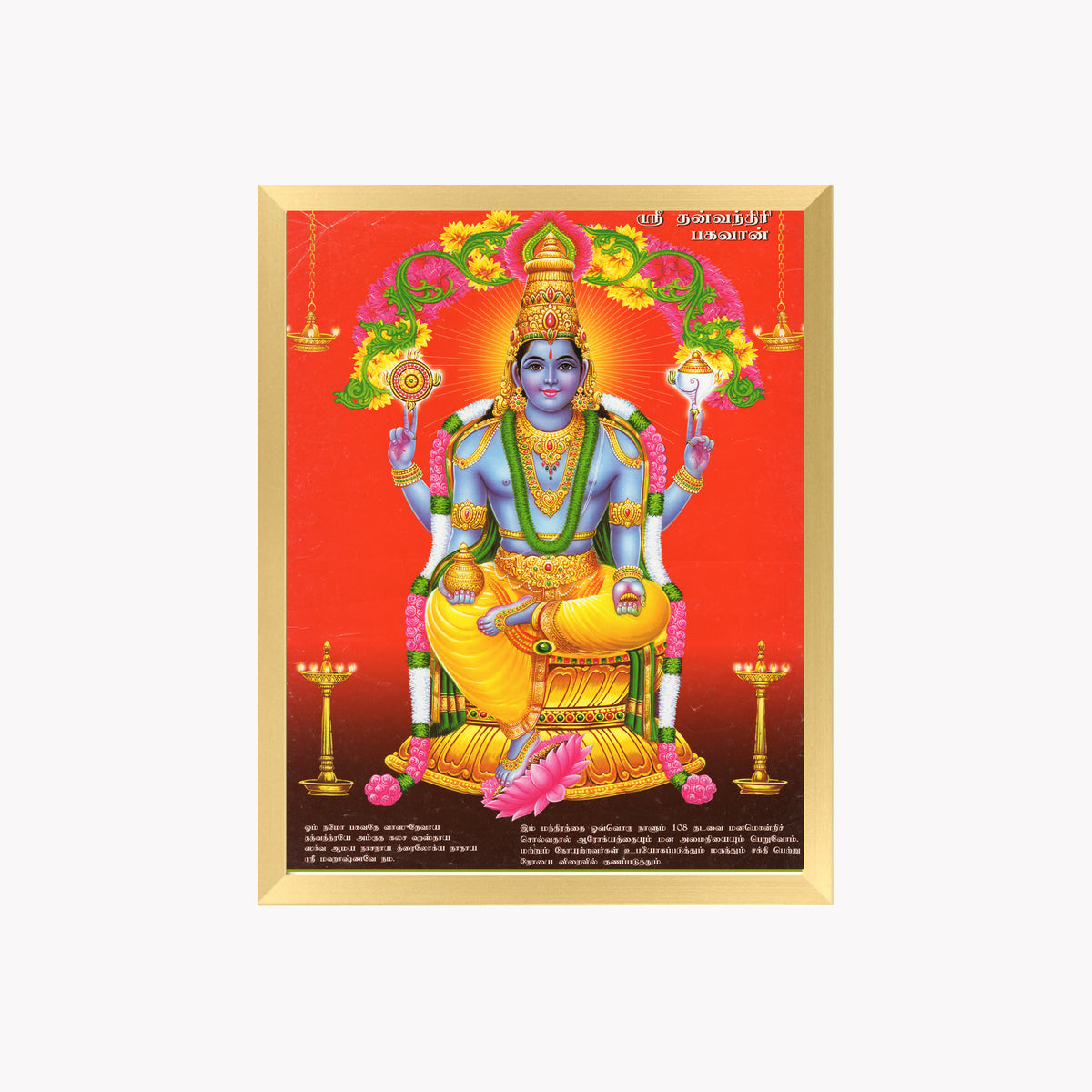 Satvik sri Danvantri wall art-God of Health and Ayurveda photo frame