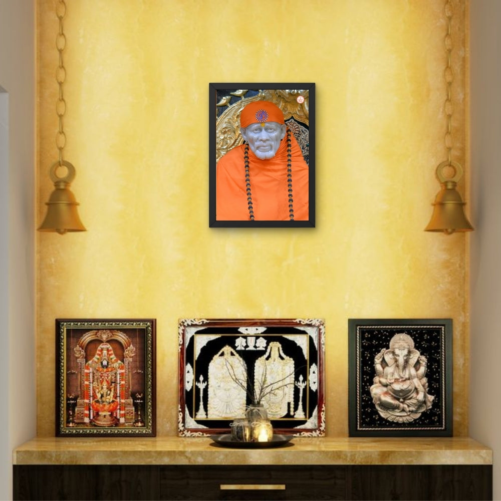 Shirdi Sai Baba Wall Art – Sai Baba Hindu Spiritual God Photo Frame