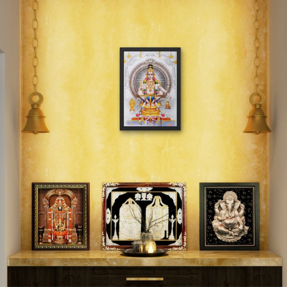 Lord Ayyappa Wall Art – Swami Ayyappan Hindu God Photo Frame