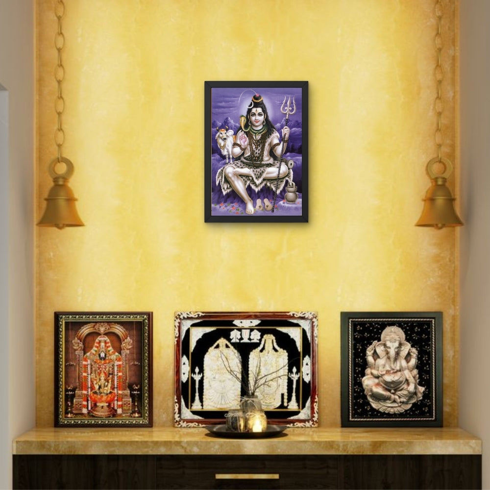Lord Shiva with cow wall art- God shiva Photo Frame
