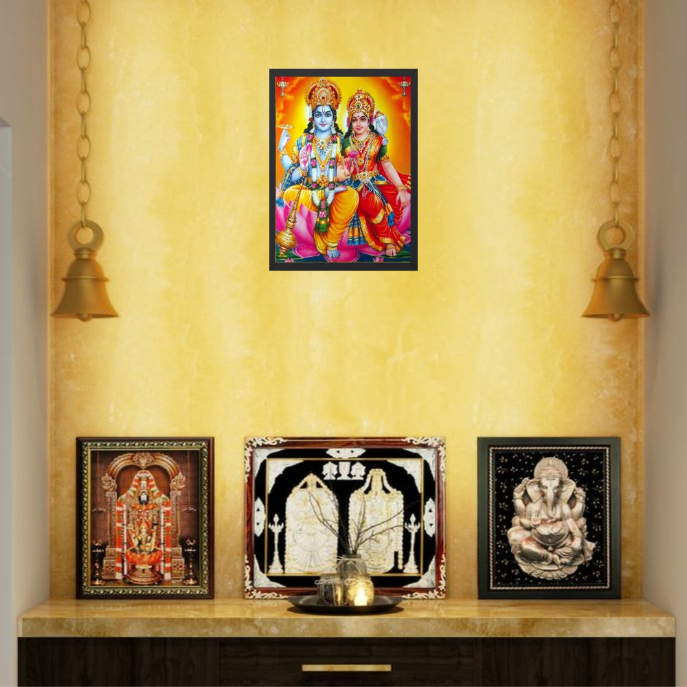 Lord Vishnu and Laxmi wall art- Vishnu with Laxmi art god fame