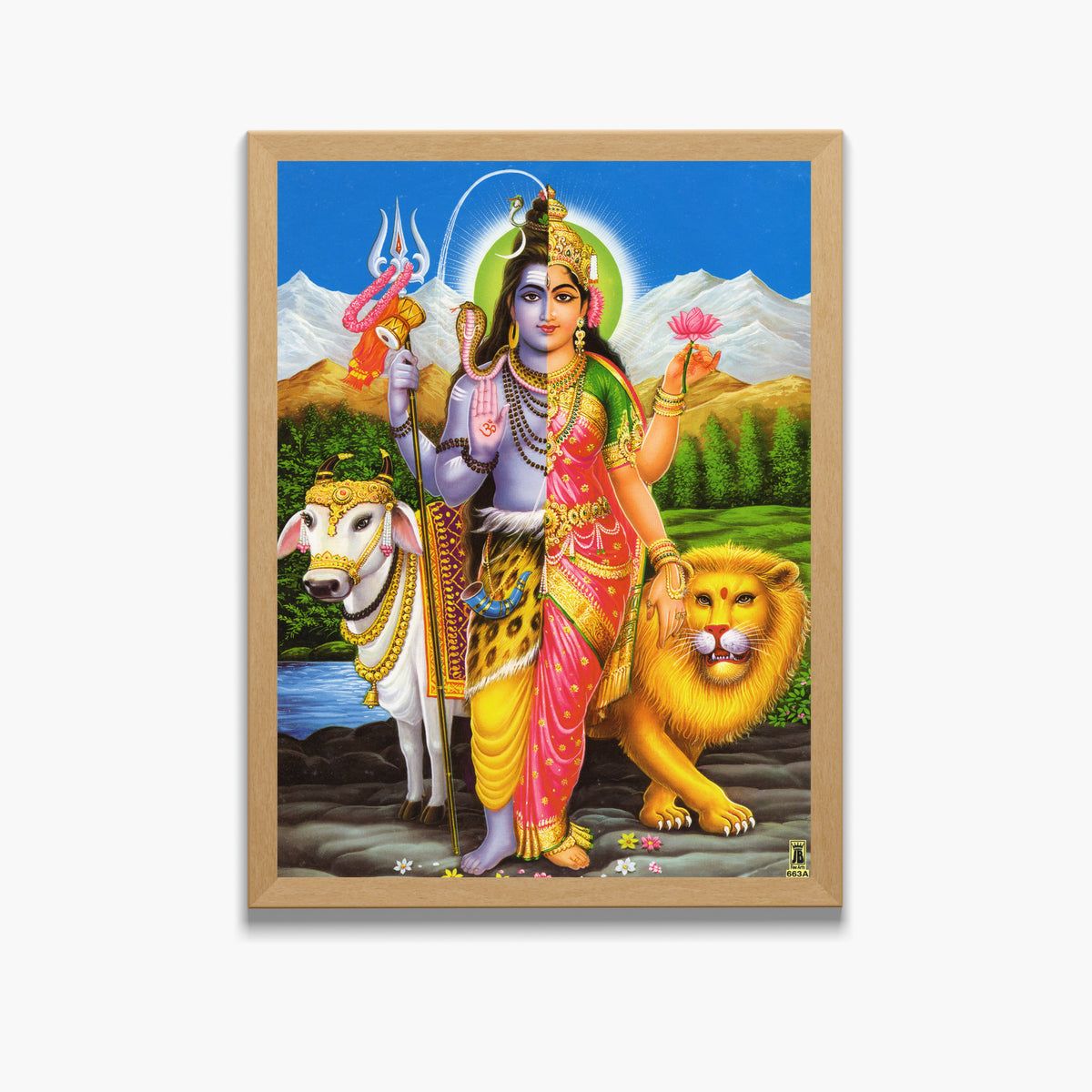 Arthanarishwara wall art- Lord shiva with parwathi god frame