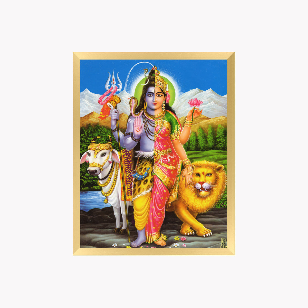 Arthanarishwara wall art- Lord shiva with parwathi god frame