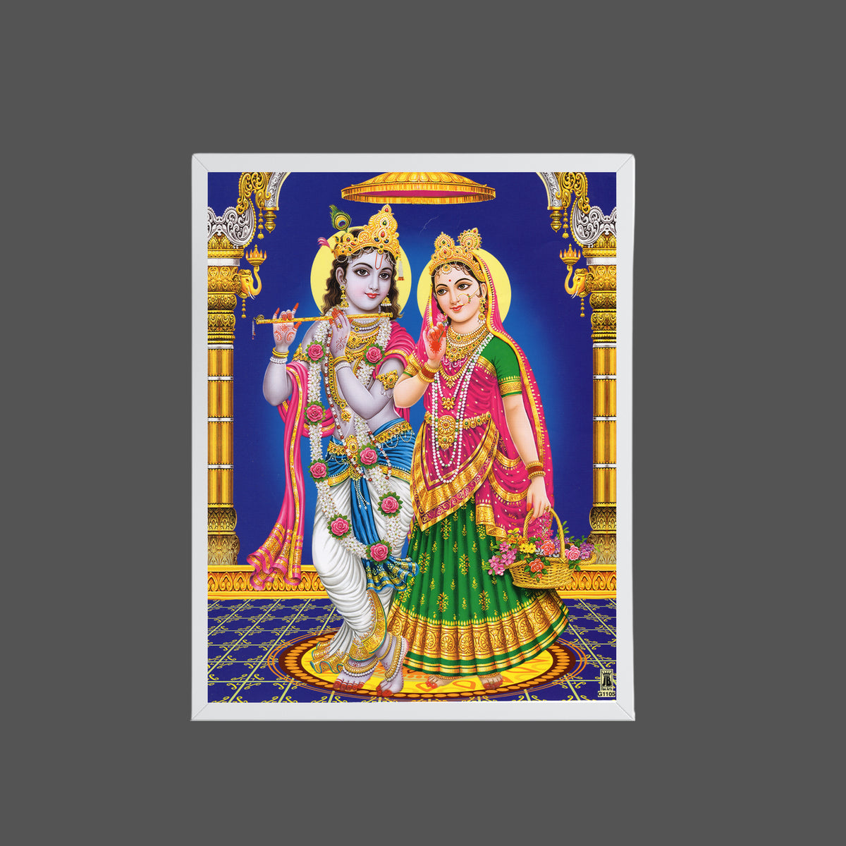 Lord Rdha Krishna wall art- Goddess Radha with krishna photo frame