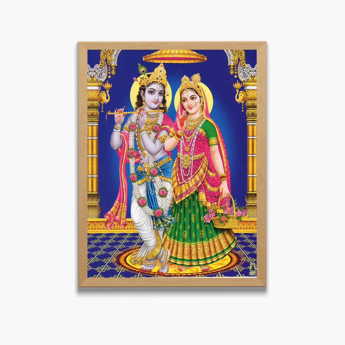 Lord Rdha Krishna wall art- Goddess Radha with krishna photo frame