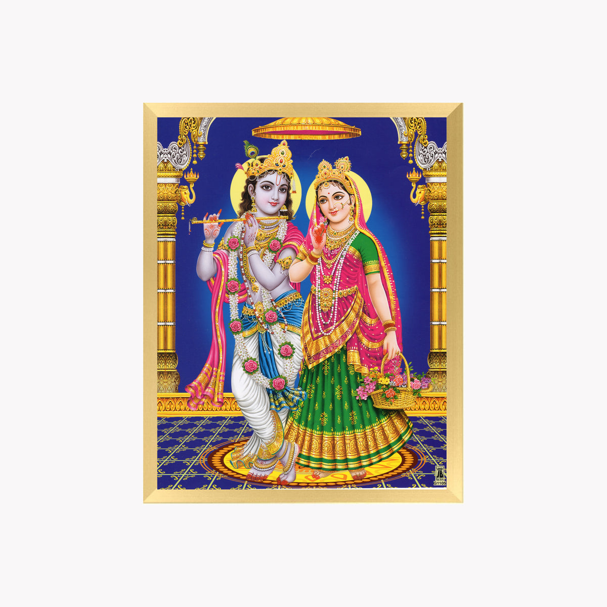 Lord Rdha Krishna wall art- Goddess Radha with krishna photo frame