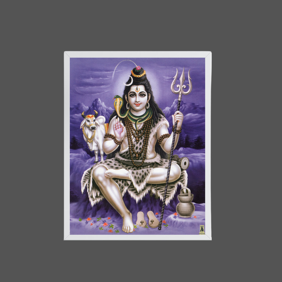 Lord Shiva with cow wall art- God shiva Photo Frame