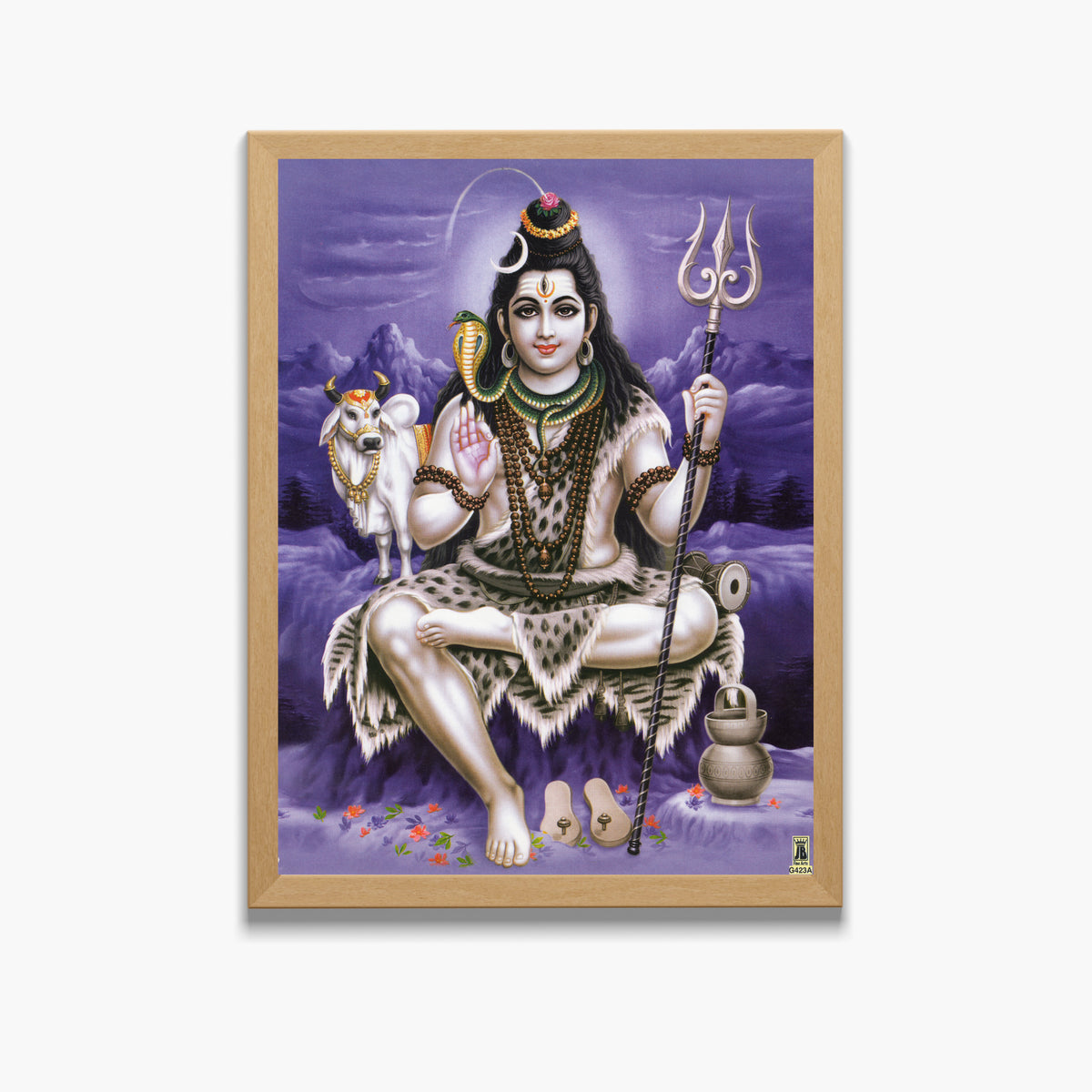 Lord Shiva with cow wall art- God shiva Photo Frame