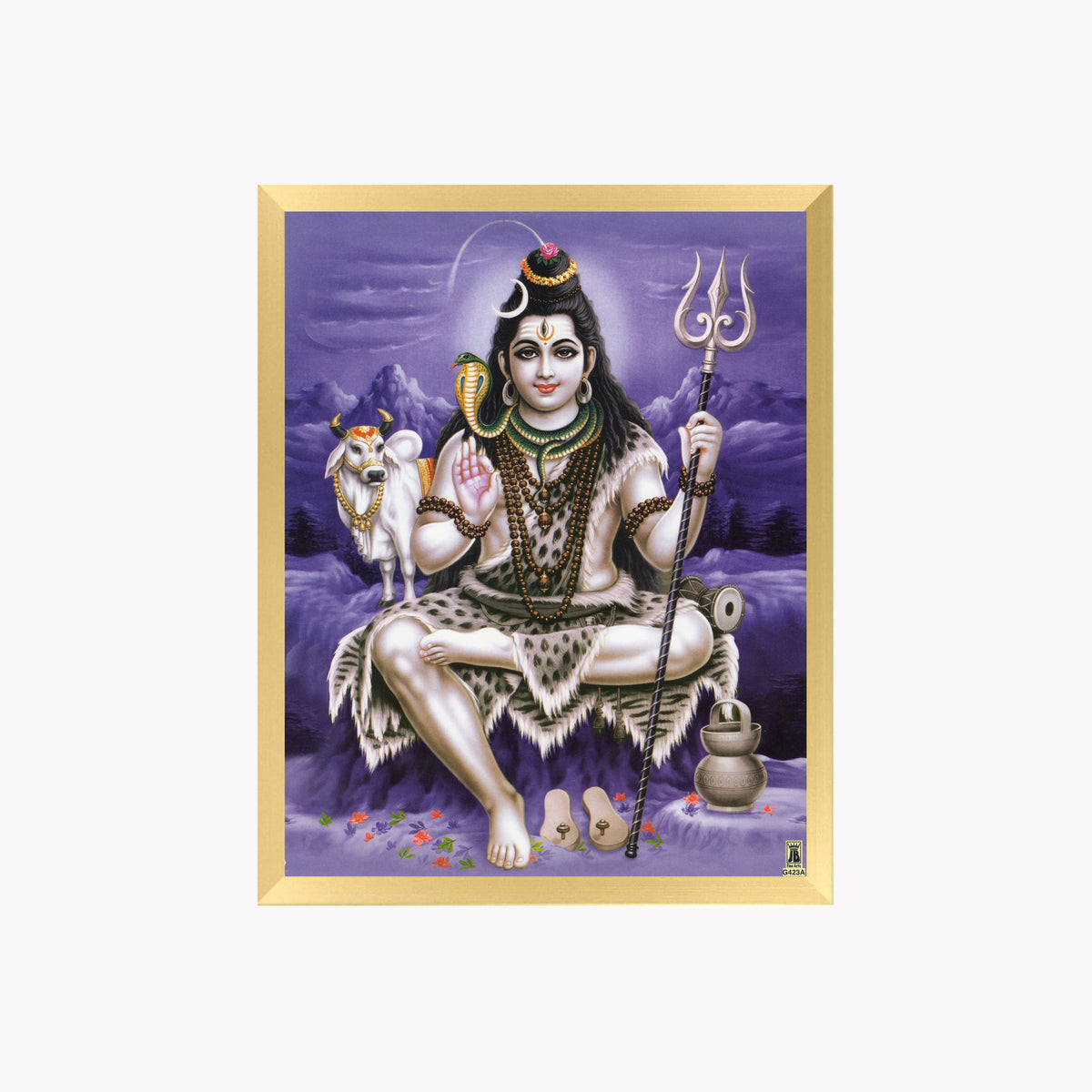Lord Shiva with cow wall art- God shiva Photo Frame