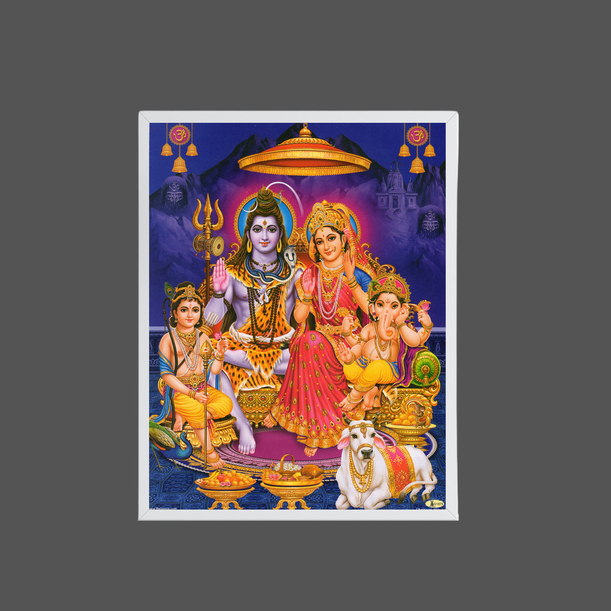 Lord Shiva Family wall art- Shiva with Goddess parwathi photo frame