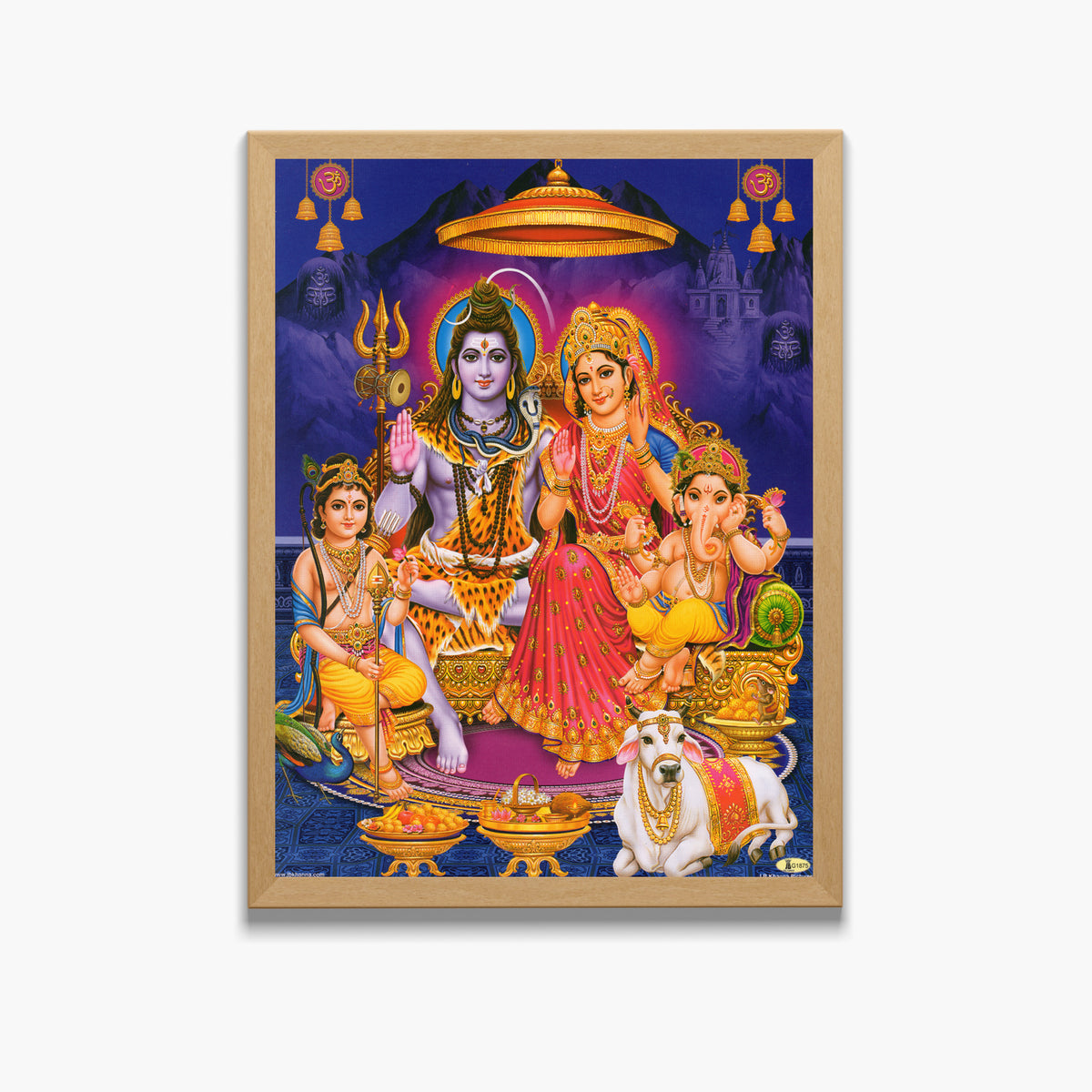 Lord Shiva Family wall art- Shiva with Goddess parwathi photo frame