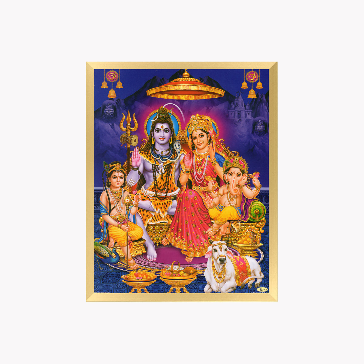 Lord Shiva Family wall art- Shiva with Goddess parwathi photo frame
