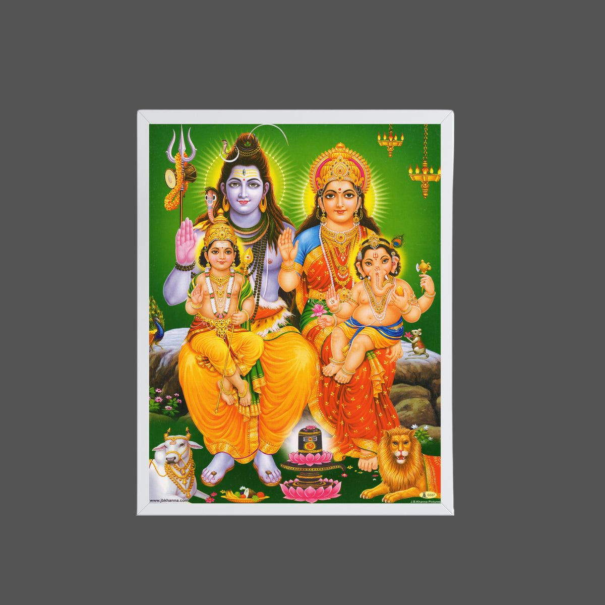 Lord Shiva Family wall art- Shiva with parwathi ,ganapthi and karthikeya photo frame
