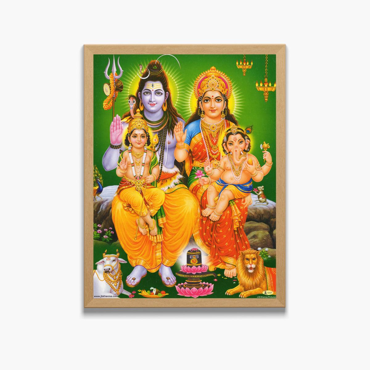 Lord Shiva Family wall art- Shiva with parwathi ,ganapthi and karthikeya photo frame