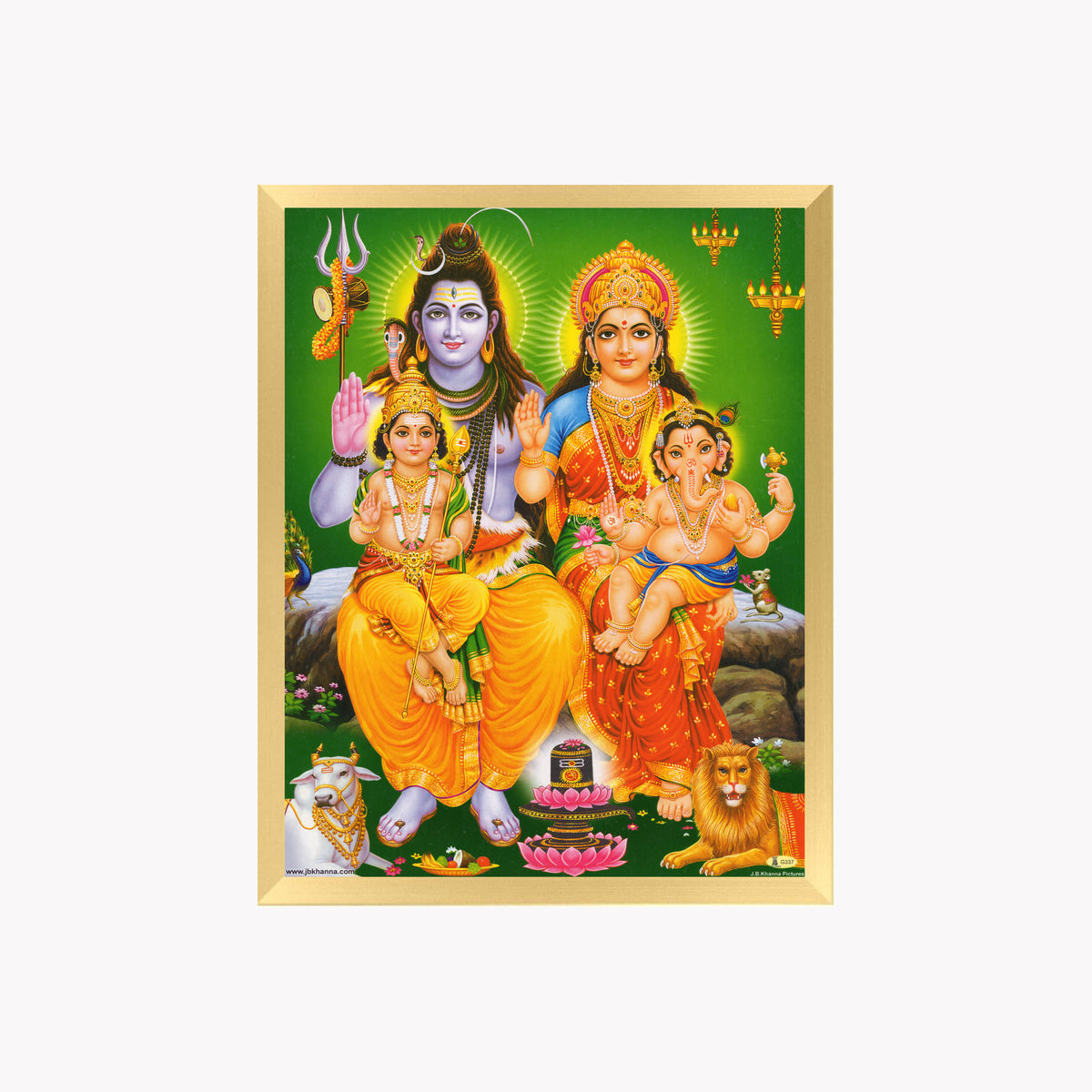 Lord Shiva Family wall art- Shiva with parwathi ,ganapthi and karthikeya photo frame