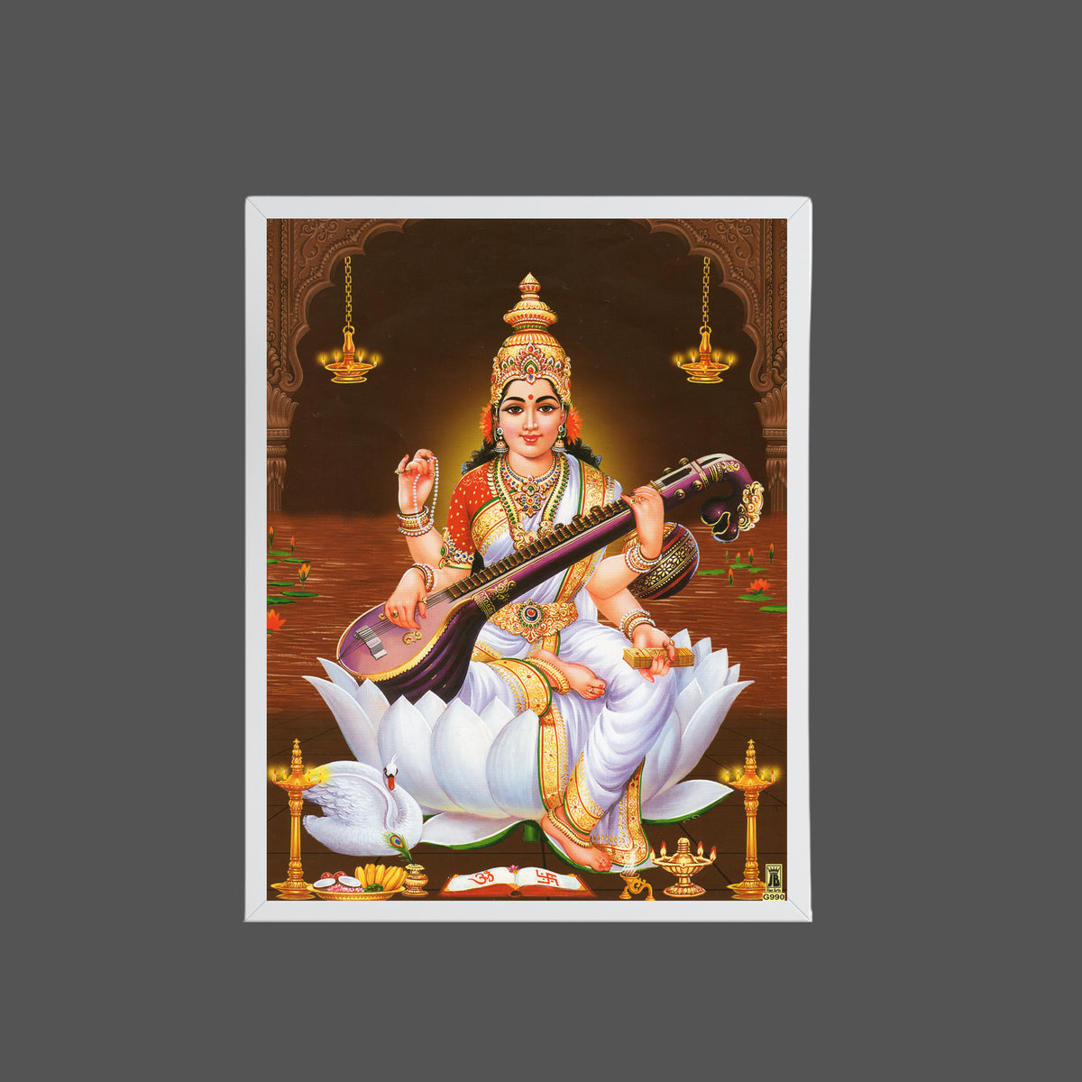 Lord Saraswathi wall art- God Sarswathi photo frame