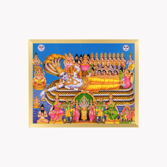 Lord Vishnu Wall Art – Anant Shayan Vishnu Hindu God Photo Frame