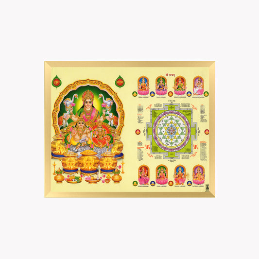 Ashta Lakshmi Wall Art – Goddess Lakshmi with Eight Forms Hindu God Photo Frame