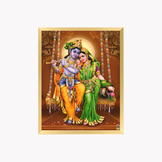 Radha Krishna Wall Art – Divine Lord Krishna & Radha Hindu God Photo Frame