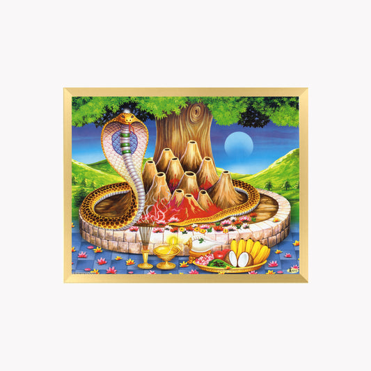 Naga Devatha Wall Art – Hindu Serpent God Nag Devta Religious Photo Frame