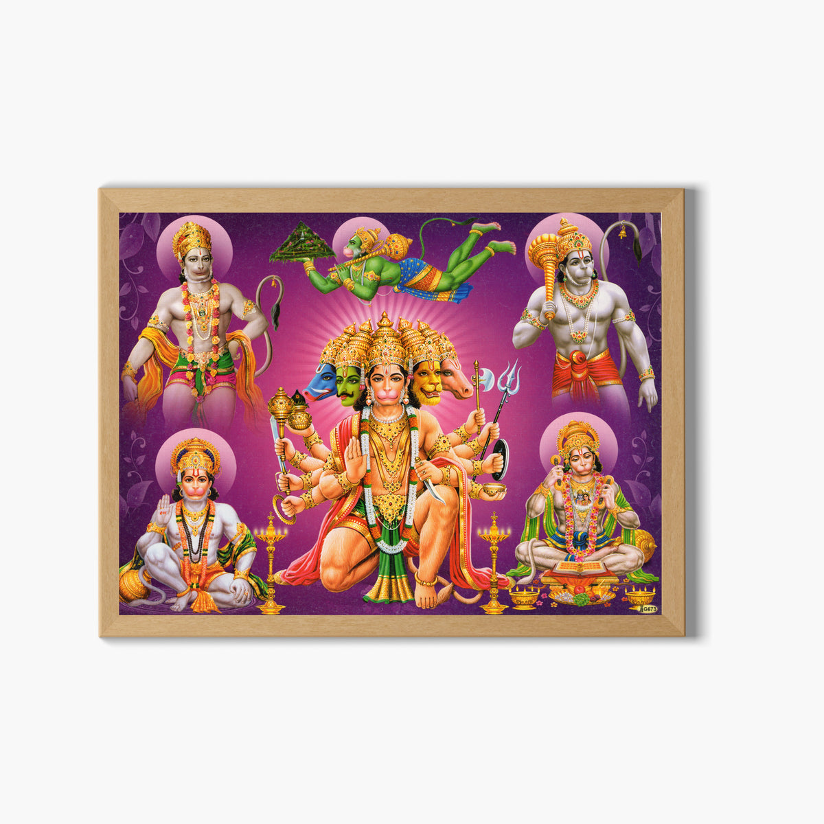 Lord HANUMAN WALL ART- God panchamuki hanuman photo frame