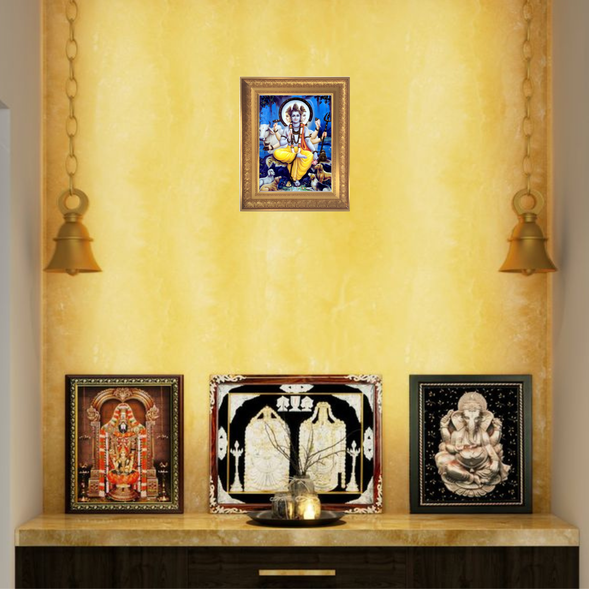 Premium Dattatreya Wall Art – Lord Dattatreya Hindu God Photo Frame