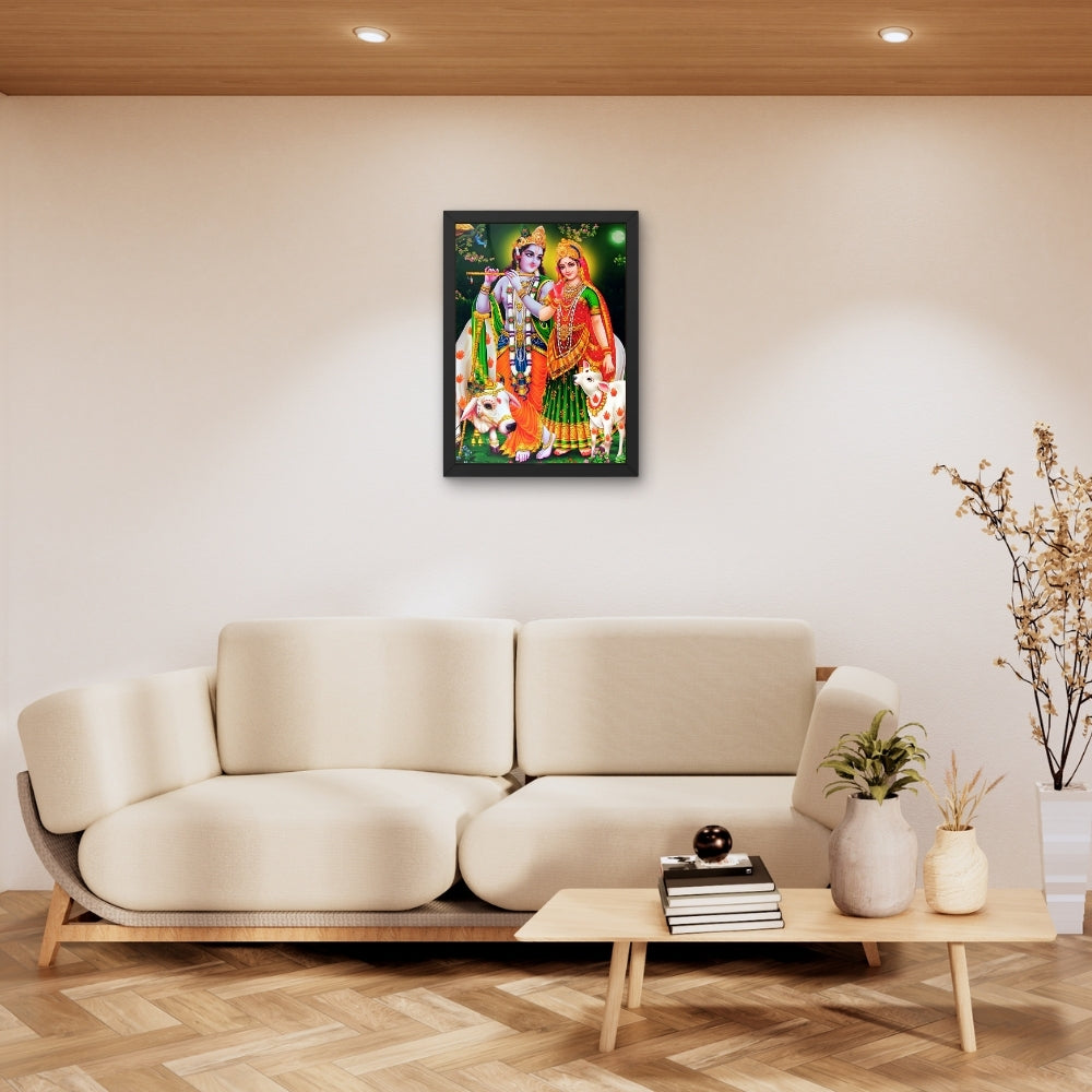 Lord Krishna Radha wall art- Krishna with Radha God frame