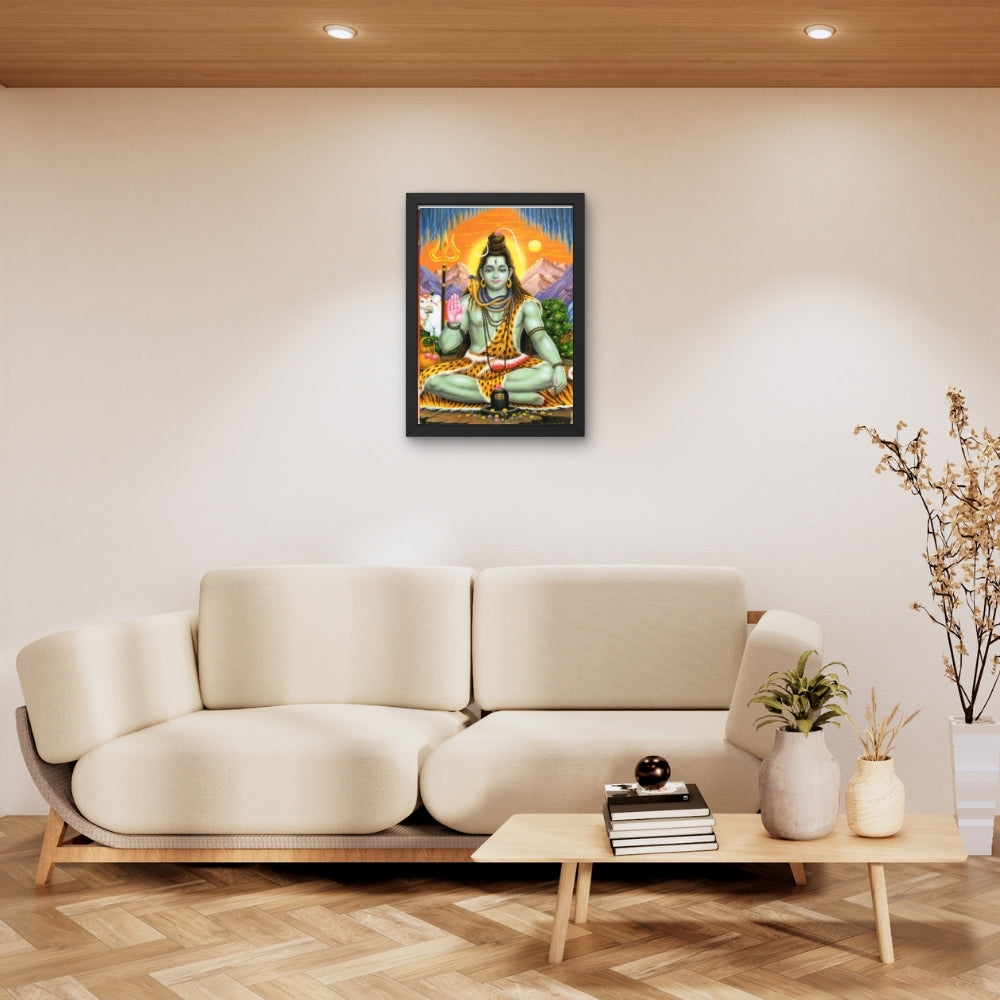 Lord shiva with cow art- God shiva photo frame