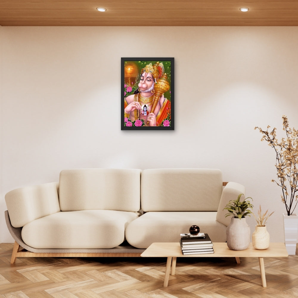 Lord Hanuman Wall Art – Devotional Hindu God Hanuman Photo Frame