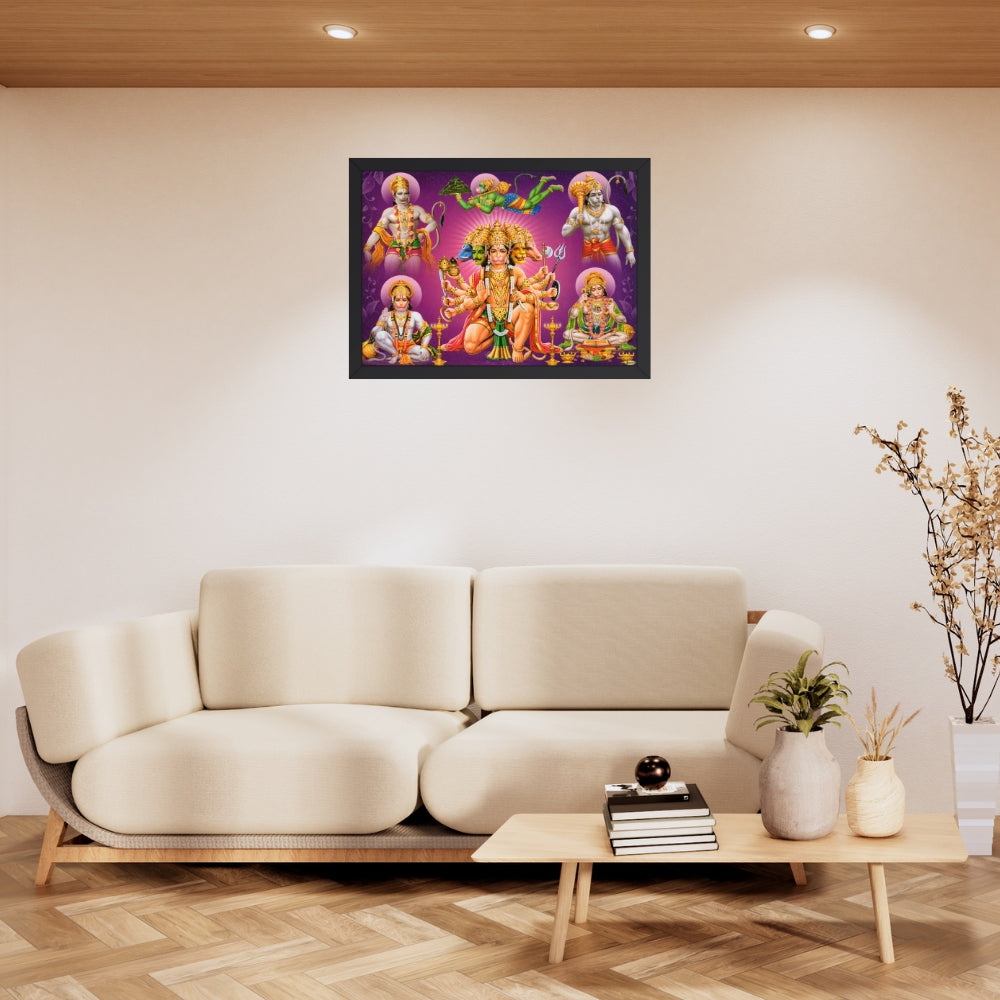 Lord HANUMAN WALL ART- God panchamuki hanuman photo frame