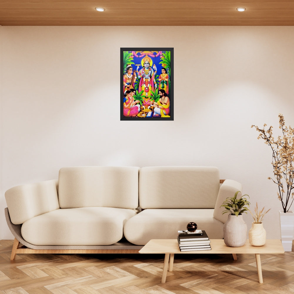 Lord Satyanarayana swamy wall art- satyanarayana god pgoto frame