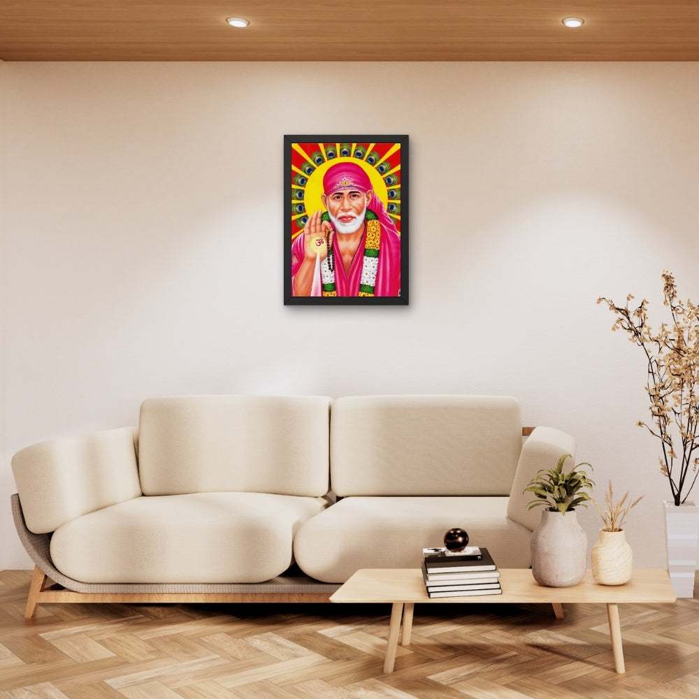 Shirdi Sai Baba Wall Art – Sai Baba Hindu Spiritual God Photo Frame