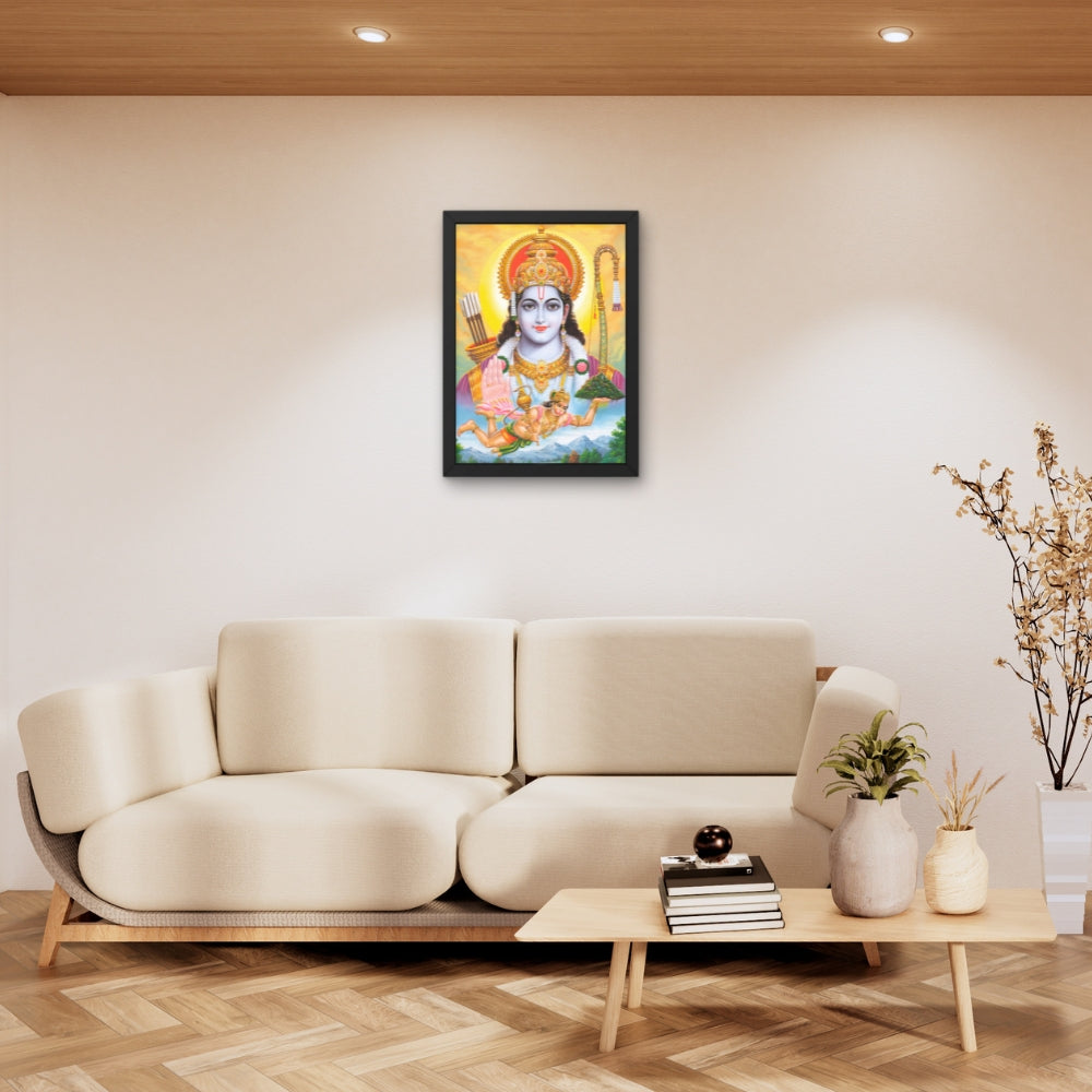 Lord Rama with Hanuman Wall Art – Shri Ram and Hanuman Hindu God Photo Frame