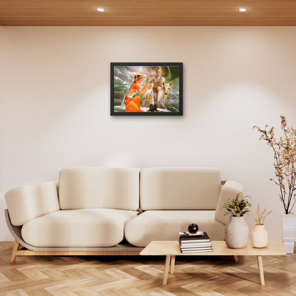 Lord Shiva parwathi wall art- God shiva with parwathi photo frame