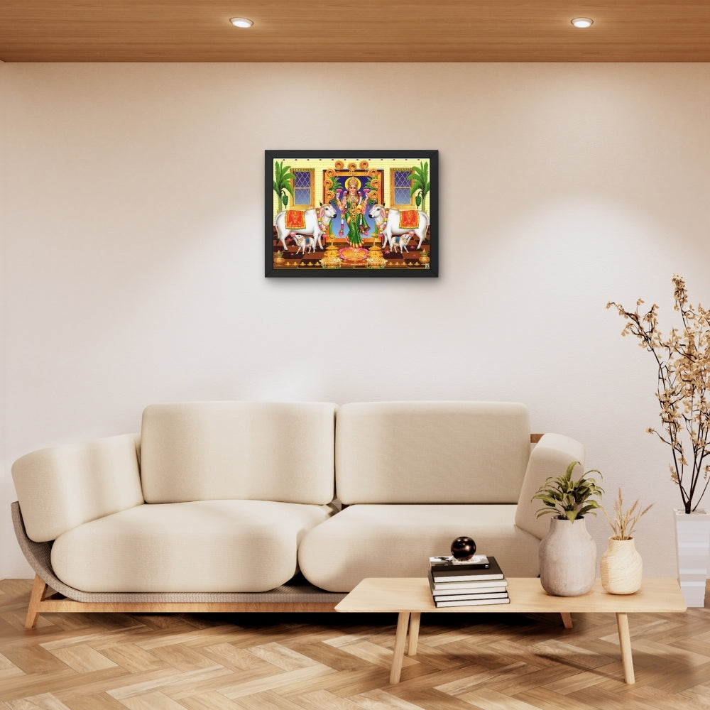 Goddess Laxmi with cow wall art- Maa Laxmi photo frame